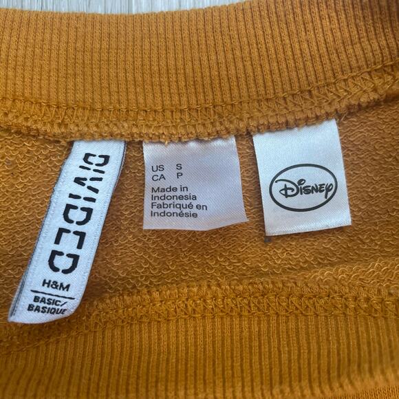 Disney Mickey Mouse Women’s Sweatshirt Size Small Divided H&M Mustard - Picture 5 of 8